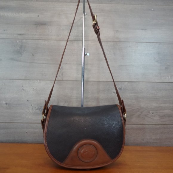 Dooney & Bourke Brown Leather Saddle Bag Shoulder Bag Purse Handbag
